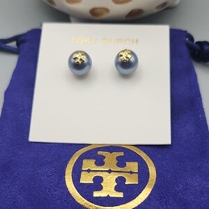 Tory Burch Blue and Gold Earrings